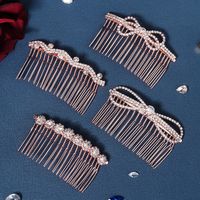 Fashion Bow Knot Alloy Inlay Rhinestones Hair Combs 4 Piece Set main image 5