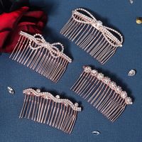 Fashion Bow Knot Alloy Inlay Rhinestones Hair Combs 4 Piece Set main image 6