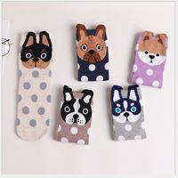 Women's Fashion Dog Polka Dots Cotton Jacquard Crew Socks main image 6