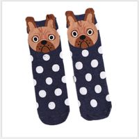 Women's Fashion Dog Polka Dots Cotton Jacquard Crew Socks main image 3