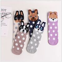 Women's Fashion Dog Polka Dots Cotton Jacquard Crew Socks main image 2