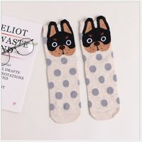 Women's Fashion Dog Polka Dots Cotton Jacquard Crew Socks sku image 5