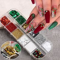 Christmas Simple Style Solid Color Sequin Nail Decoration Accessories 1 Piece main image 1