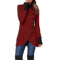 Women's Fashion Solid Color Patchwork Single Breasted Coat main image 5
