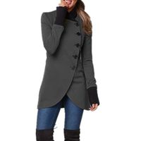 Women's Fashion Solid Color Patchwork Single Breasted Coat main image 4
