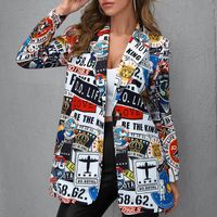 Women's Fashion Printing Single Breasted Coat Blazer main image 5