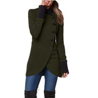 Women's Fashion Solid Color Patchwork Single Breasted Coat main image 3