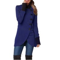 Women's Fashion Solid Color Patchwork Single Breasted Coat main image 2