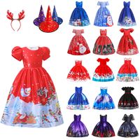 Halloween Christmas Fashion Santa Claus Castle Ghost Cotton Blend Girls Dresses main image 1