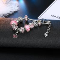 Fashion Heart Shape Copper Silver Plated Inlay Artificial Gemstones Women's Bracelets 1 Piece main image 5