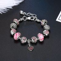 Fashion Heart Shape Copper Silver Plated Inlay Artificial Gemstones Women's Bracelets 1 Piece main image 6