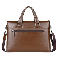 Men's Business Solid Color Pu Leather Waterproof Briefcases main image 5