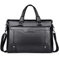Men's Business Solid Color Pu Leather Waterproof Briefcases sku image 3