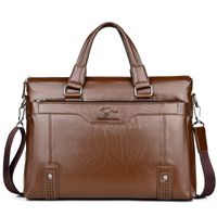 Men's Business Solid Color Pu Leather Waterproof Briefcases main image 6