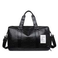 Men's Basic Solid Color Pu Leather Travel Bags sku image 1