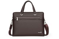 Men's Business Solid Color Pu Leather Waterproof Briefcases sku image 1