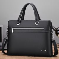 Men's Business Solid Color Pu Leather Waterproof Briefcases main image 6