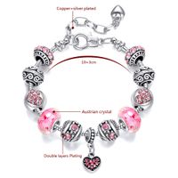 Fashion Heart Shape Copper Silver Plated Inlay Artificial Gemstones Women's Bracelets 1 Piece main image 3