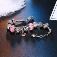 Fashion Heart Shape Copper Silver Plated Inlay Artificial Gemstones Women's Bracelets 1 Piece main image 2