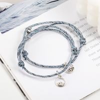 Fashion Round Alloy Rope Plating Couple Bracelets 2 Pieces sku image 6