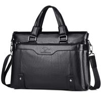 Men's Business Solid Color Pu Leather Waterproof Briefcases main image 3