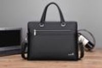 Men's Business Solid Color Pu Leather Waterproof Briefcases sku image 2
