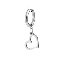 Fashion Cross Heart Shape Stainless Steel Polishing Drop Earrings 1 Piece sku image 1