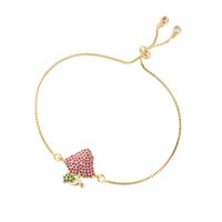 Elegant Strawberry Snowflake Copper Gold Plated Zircon Bracelets 1 Piece main image 2