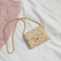 Femmes Petit Faux Cuir Couleur Unie Vêtement De Rue Carré Fermeture Éclair Sac À Chaîne sku image 1