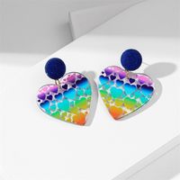 1 Pair Fashion Heart Shape Plating Arylic Earrings sku image 1