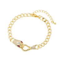 Fashion Snake Copper Gold Plated Zircon Necklace 1 Piece main image 2