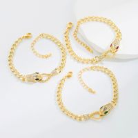 Fashion Snake Copper Gold Plated Zircon Necklace 1 Piece main image 1