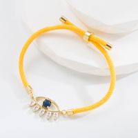Fashion Devil's Eye Rope Copper Gold Plated Zircon Bracelets 1 Piece sku image 4