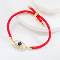 Fashion Devil's Eye Rope Copper Gold Plated Zircon Bracelets 1 Piece sku image 2