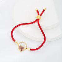 Fashion Leaf Star Bird Rope Copper Gold Plated Zircon Bracelets In Bulk main image 7