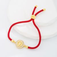 Fashion Leaf Star Bird Rope Copper Gold Plated Zircon Bracelets In Bulk main image 5