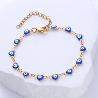 Estilo Clásico Ojo Del Diablo Forma De Corazón Acero Inoxidable Epoxy Pulsera sku image 2