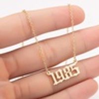 Simple Style Number Stainless Steel Pendant Necklace 1 Piece sku image 1