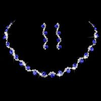 Fashion Water Droplets Alloy Inlay Rhinestones Women's Bracelets Earrings Necklace sku image 7