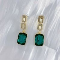 Elegant Geometric Alloy Inlay Artificial Pearls Rhinestones Women's Drop Earrings 1 Pair sku image 1