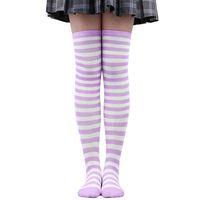 Women's Japanese Style Stripe Polyester Cotton Over The Knee Socks A Pair sku image 25