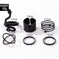 Simple Style Snake Alloy Plating Unisex Open Ring Rings 6 Pieces main image 7