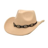 Unisex Cowboy-stil Einfarbig Flache Traufen Fedora-hut sku image 11