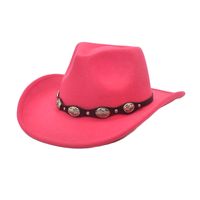Unisex Cowboy-stil Einfarbig Flache Traufen Fedora-hut sku image 10