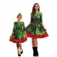 Fashion Christmas Tree Polyester Skirt Sets Above Knee Family Matching Outfits main image 6
