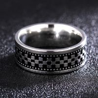 Simple Style Geometric Titanium Steel Rings Carving Stainless Steel Rings main image 5