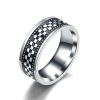 Simple Style Geometric Titanium Steel Rings Carving Stainless Steel Rings main image 4