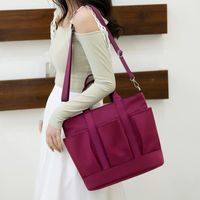 Women's Fashion Solid Color Oxford Cloth Shopping Bags main image 4