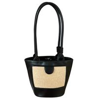 Femmes Petit Toutes Les Saisons Paille Bloc De Couleur Vacances Tisser Seau La Boucle Du Crochet Sac De Paille main image 5