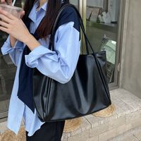 Women's Large PVC Solid Color Streetwear Square Magnetic Buckle Tote Bag sku image 2